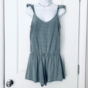 Anthro Saturday Sunday sage green romper Size S EUC
